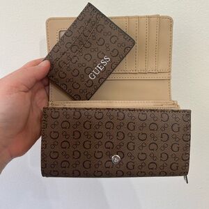 Guess Brown Monogram Wallet & Cardholder Set